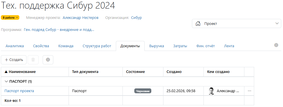 Документы проекта
