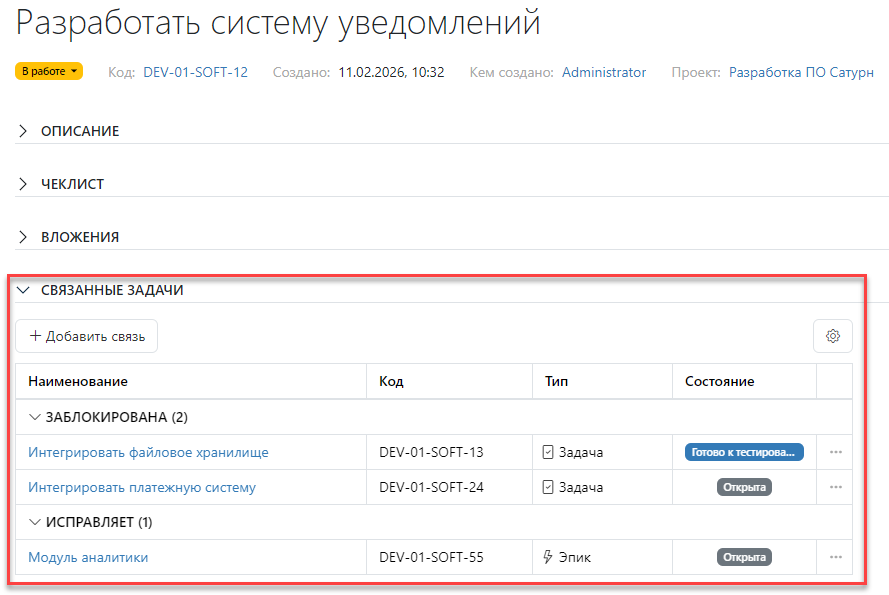 Типы связей задач