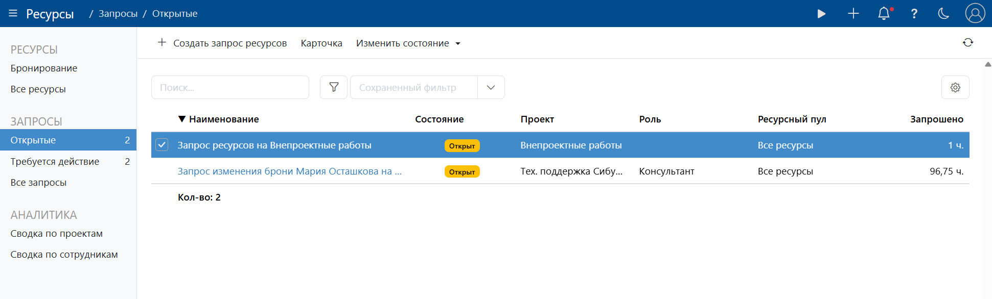Списки запросов