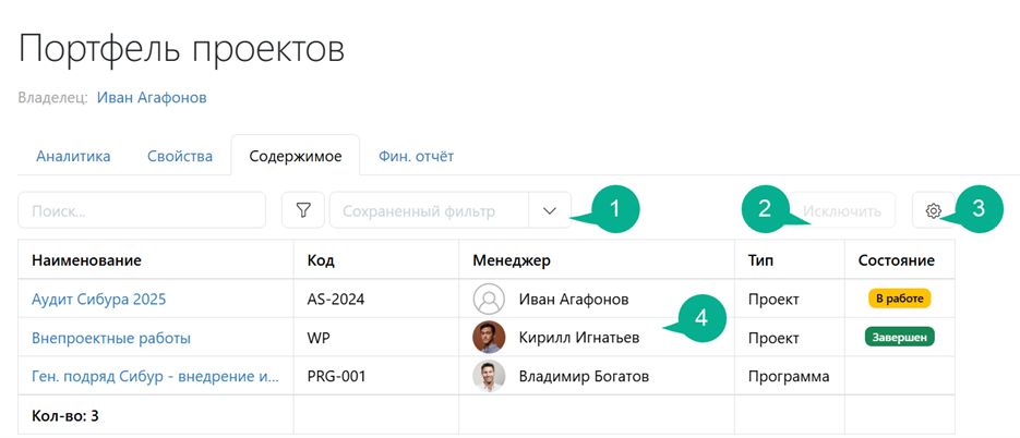 Содержимое