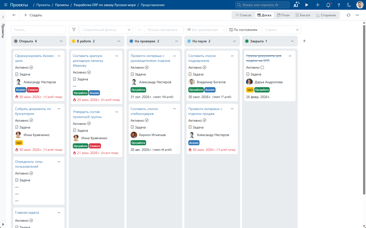 Канбан-доска Timetta Tasks